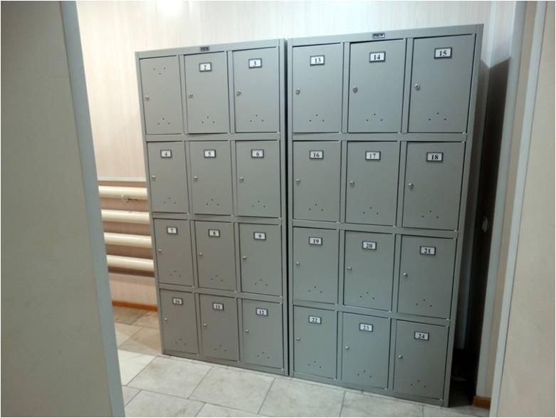 Шкафчики для хранения личных вещей обучающихся